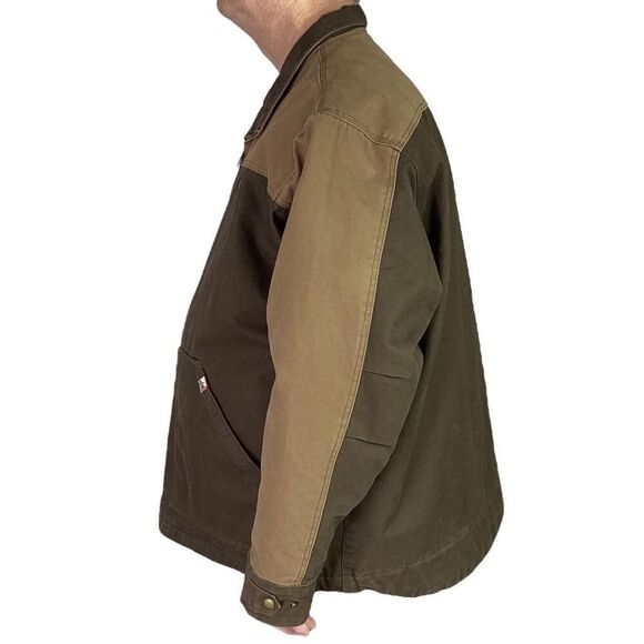Dri Duck Chore Coat Men 3XL Brown Zip Quilt Lining Pockets Boulder Cloth Canvas - Picture 4 of 9